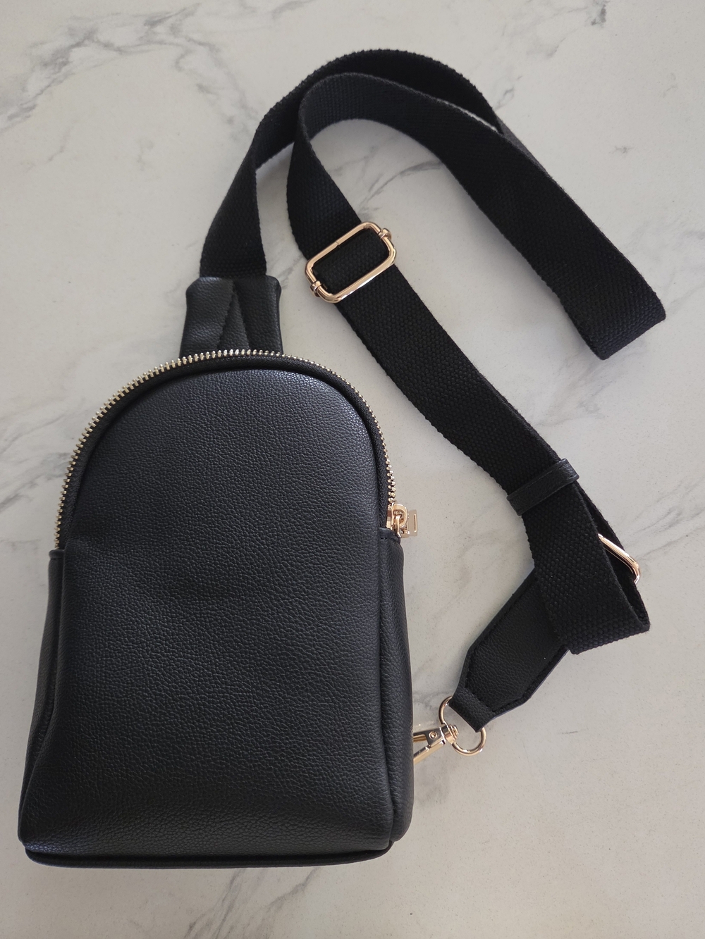 Women’s Black Mini Crossbody Backpack - Sleek Everyday Bag